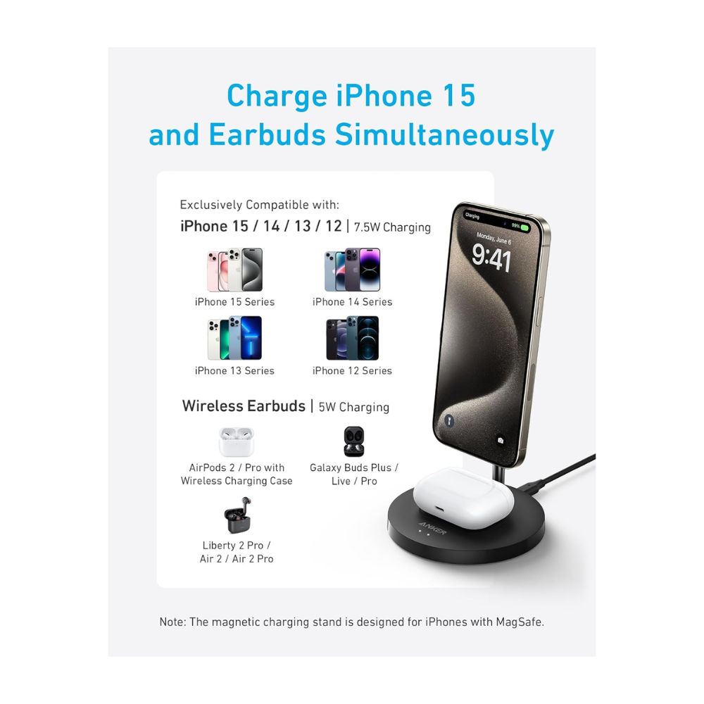 Anker Power Wave Magnetic 2 in1 Wireless Charging Stand A2543H21 - Image 4