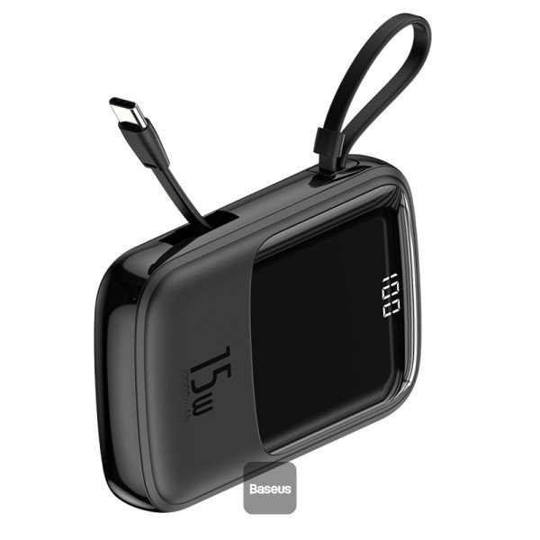 Baseus Qpow Digital Display 3A PowerBank 10000mAh 15W With Type C Cable - Image 3