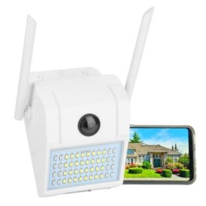 2MP/1080P (V380) HD WiFi IP Outdoor Surveillance Camera Wireless Security Device with Wall Light and Color Spotlight and Night Vision