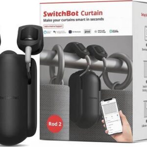SwitchBot Curtain Rod 2 Smart Curtain Controller, Wireless App Automate Timer Control