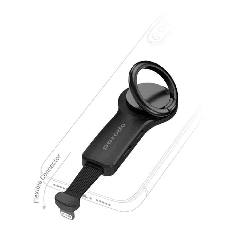 Porodo Dual Lightning Adapter with Finger Grip