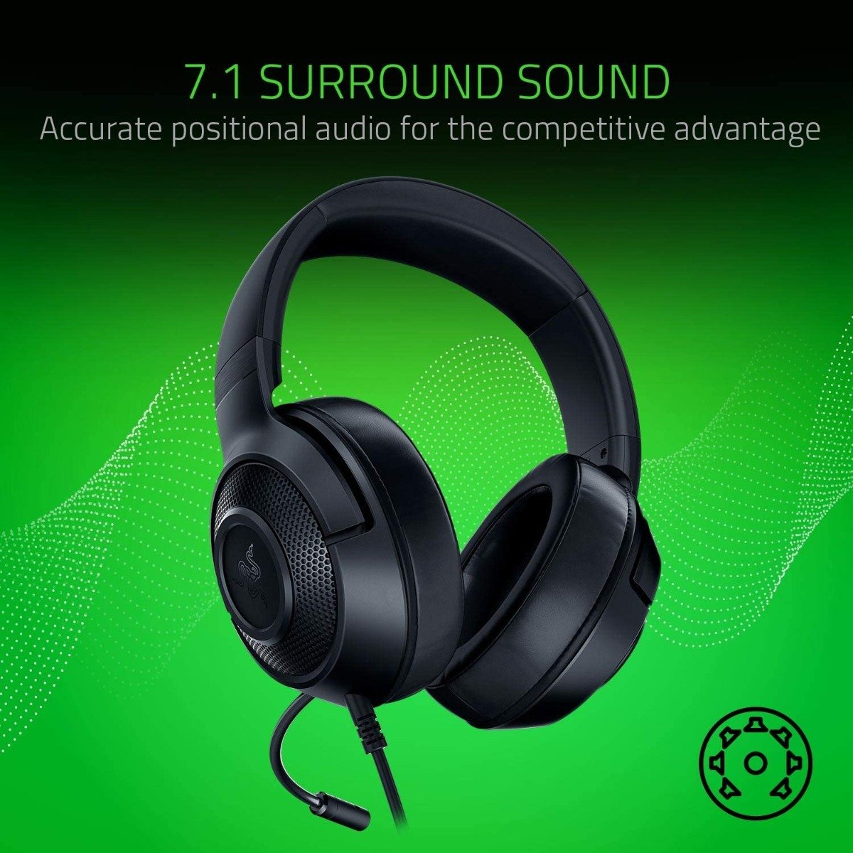 Razer Kraken X Lite Ultralight Gaming Headset: 7.1 Surround Sound - Lightweight Aluminum Frame - Bendable Cardioid Microphone - for PC, PS4, PS5, Switch, Xbox One, Xbox Series X & S, Mobile - Image 4
