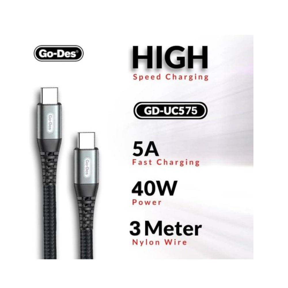 GO DES PD 40W USB C TO USB C CABLE 3 METER GD-UC575 - Image 4