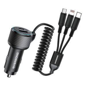 RIVERSONG SAFARI C8 4 IN 1 60W FAST CAR CHARGER WITH CABLES