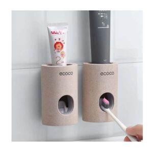 Green Lion Wall Mounted Toothpaste Dispenser, Lid to Replace the Toothpaste & Clean Up, Stay Away Clutter & Bacteria, Toothpaste Squeezer Suitable for Bathroom