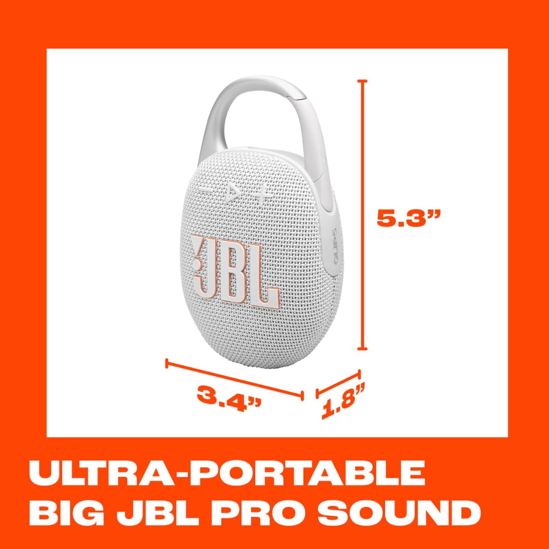 JBL CLIP 5 PORTABLE BT SPEAKER WHITE - Image 3