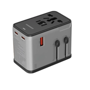 PORODO Mega Volt Universal Travel Adapter 2300W GaN Charger PD 70W, QCW