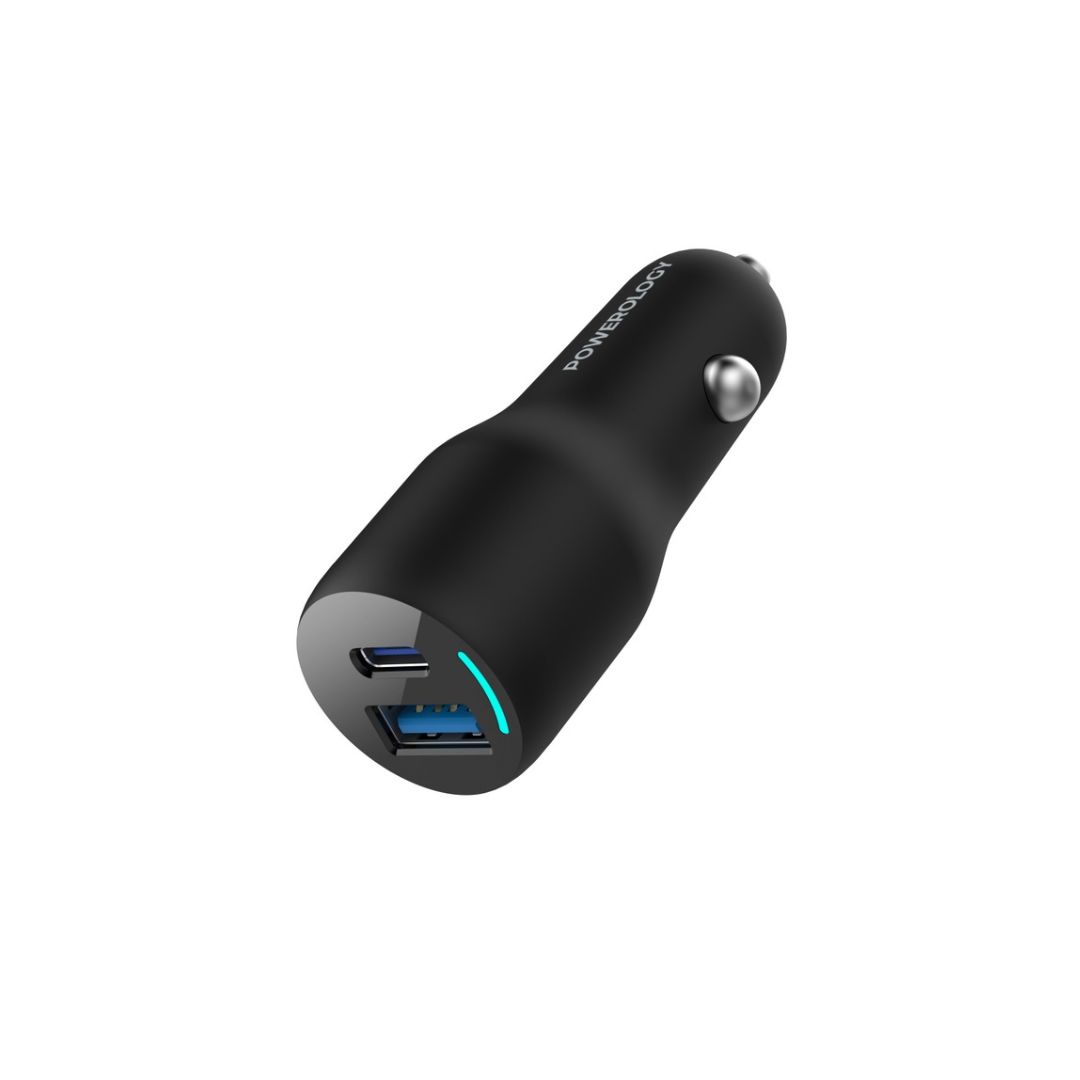 Powerology 35W PD + QC 3.0 Led Dual Port Car Charger - Image 2