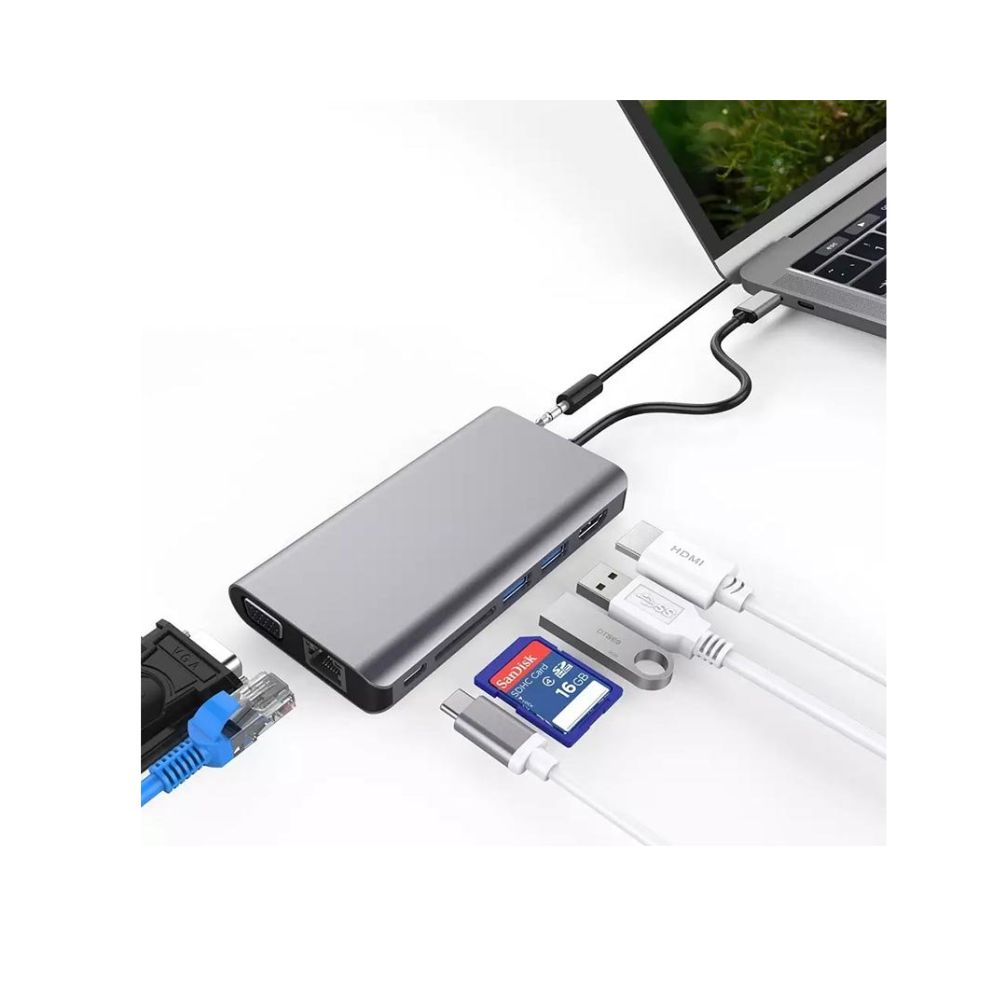 GO DES GD-8792 9 in 1 USB C HUB Adapter - Image 2