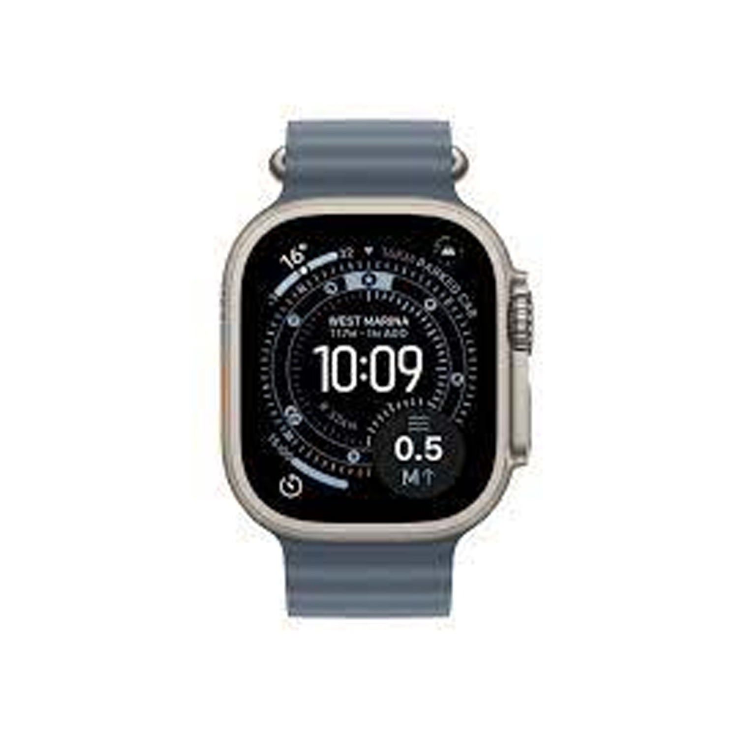 Apple Watch Ultra 3 GPS + Cellular 49mm Natural Titanium Case with Anchor Blue Ocean Band - Image 2