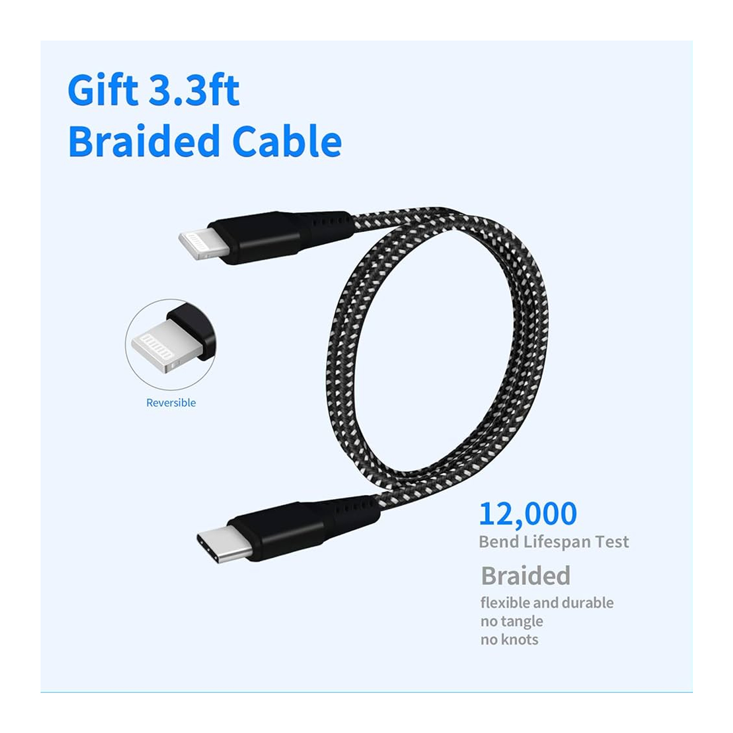 Powerology 60W PD USB-C Lightning Data & Fast Charge Cable - Image 4