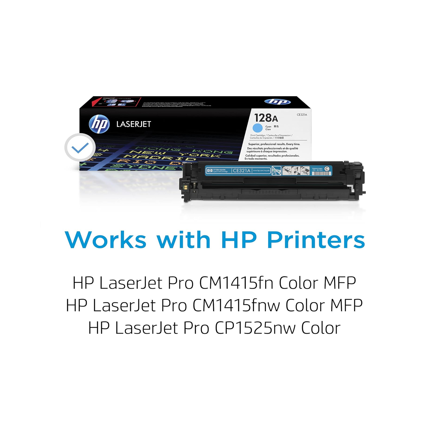 HP 128A Cyan LaserJet Toner Cartridge | CE321A - Image 2