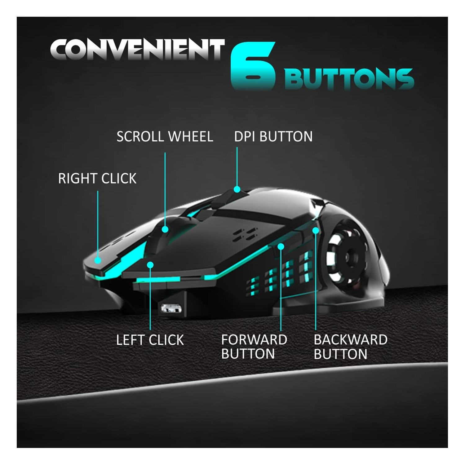 WIRELESS GAMING MOUSE W-01 TYPE C CHARGING - Image 3