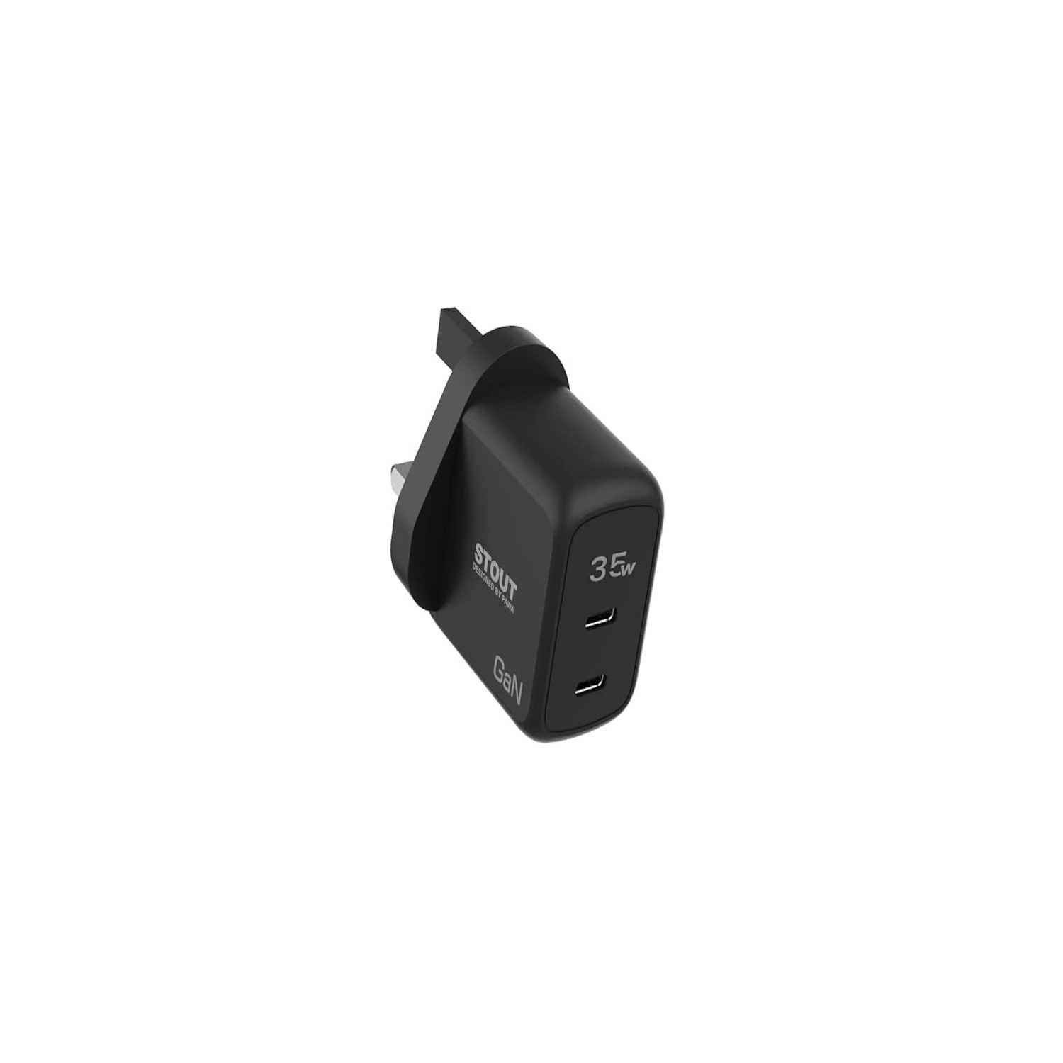 Pawa Stout Gan Travel Charger With Dual PD Port 35w Type C to C Black - Image 3