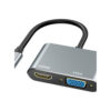 Go Des 2 in 1 USB C To HDTV+VGA Convertor