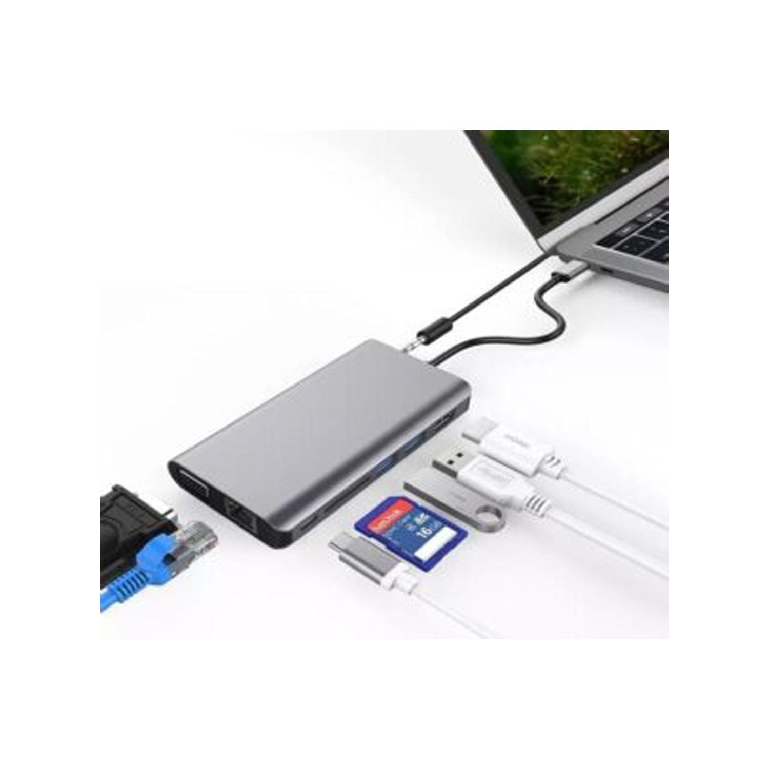 GO DES GD-8792 9 in 1 USB C HUB Adapter