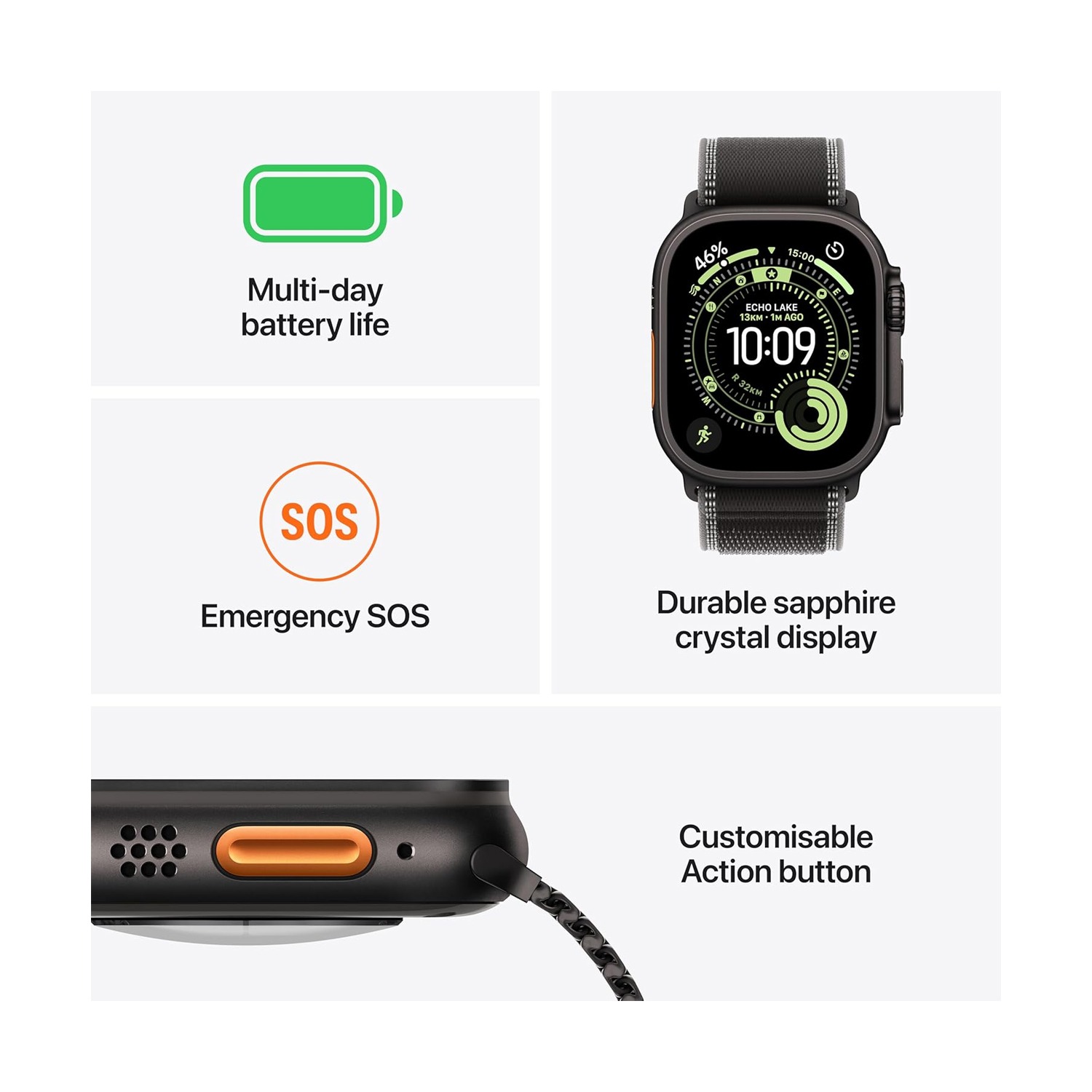 Apple Watch Ultra 3 GPS + Cellular 49mm Black Titanium - Image 4