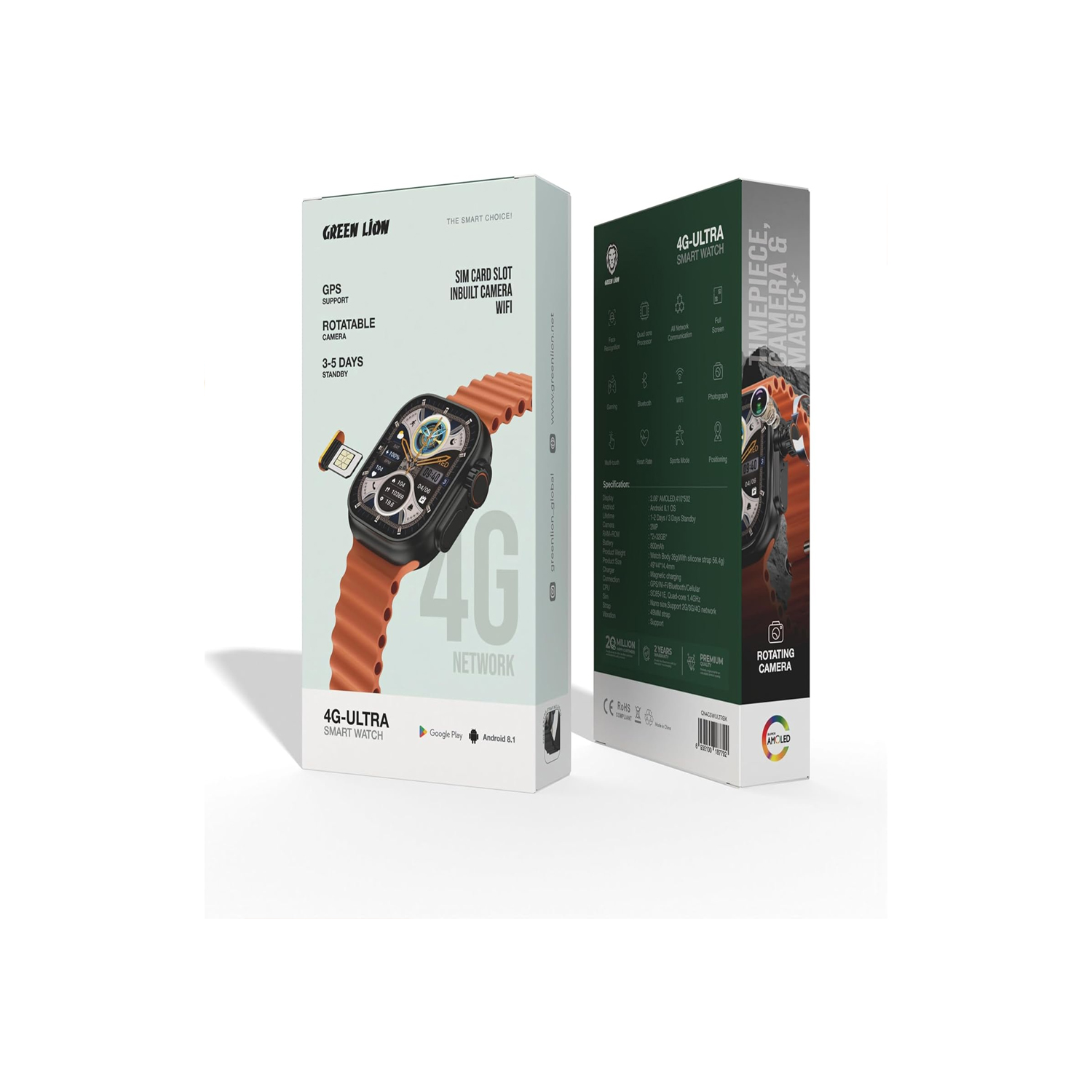 GREEN LION SMART WATCH 4G ULTRA WITH GPS ANDRIOD - Image 2