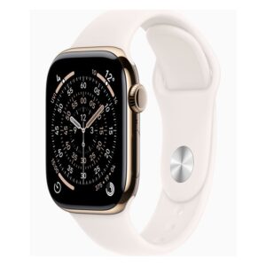 Apple Watch Series 11 GPS + Cellular 42mm Gold Titanium Case with Light Blush Sport Band - S/M