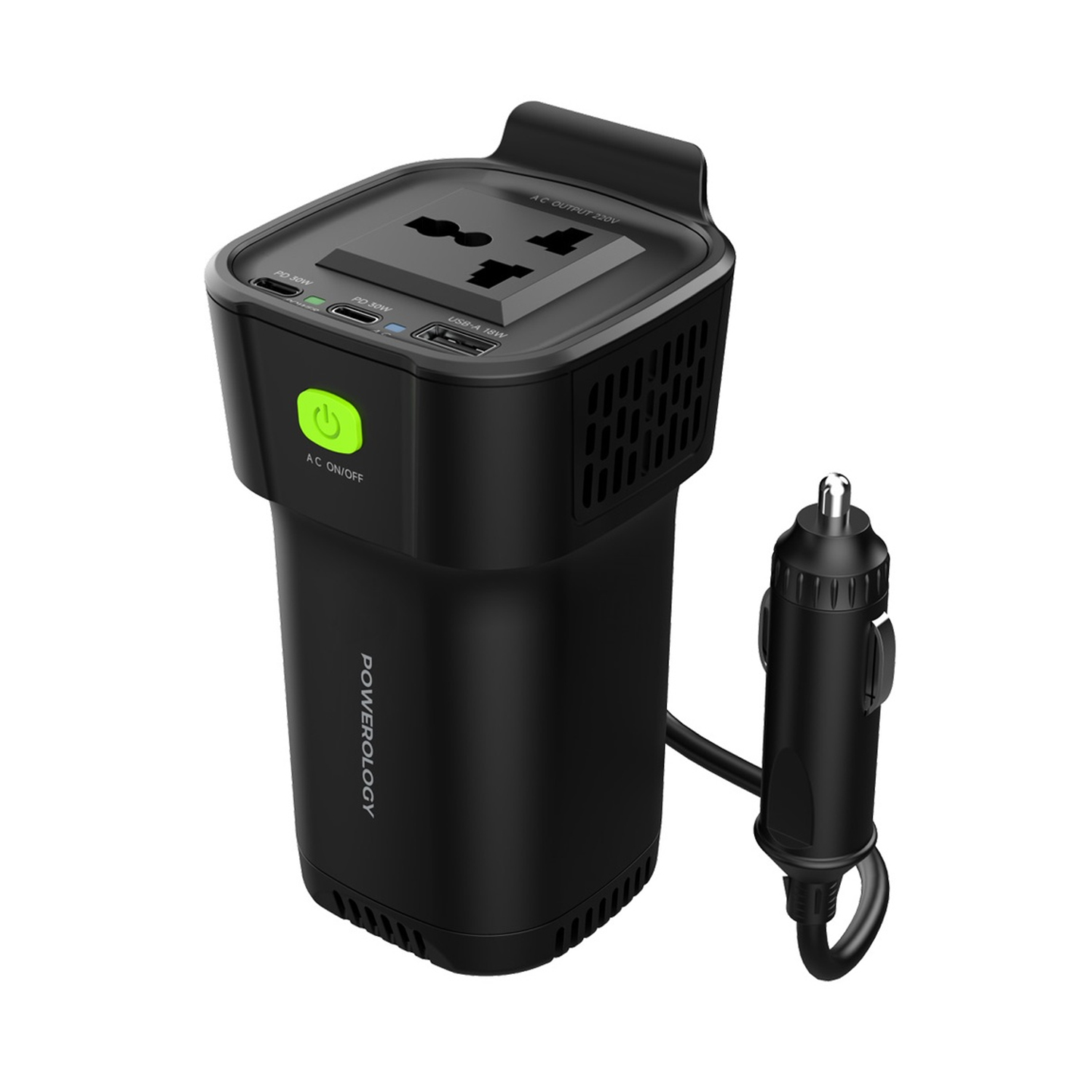 Powerology 150W Inverter AC Universal USB A TO Type C DC CAR 12V 10A - Image 4