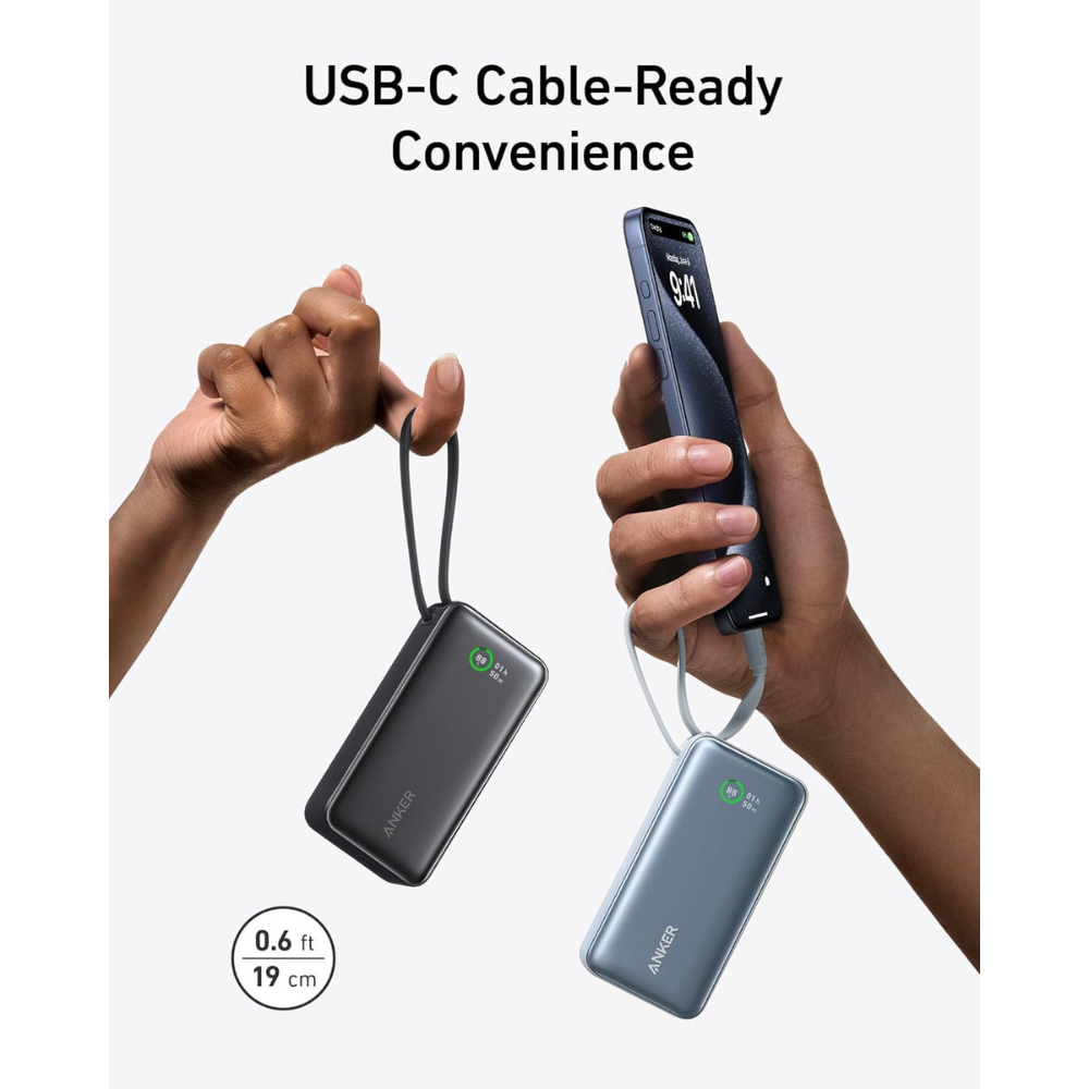 Anker Built-IN USB-C Cable 10K Power Bank A1259H21 - Image 2