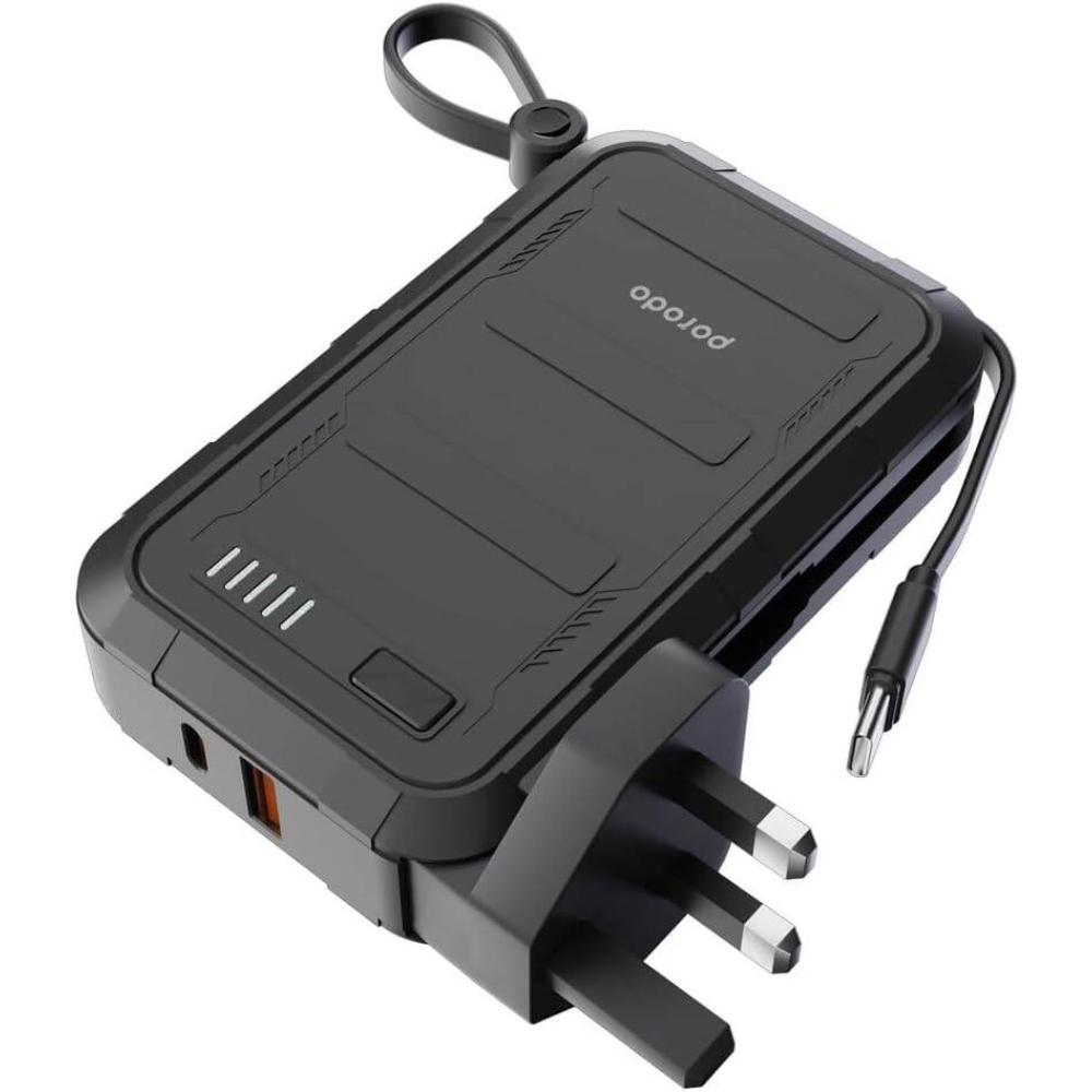 Porodo PB051 10000 MaH WALL Charger Power Bank 20W PD