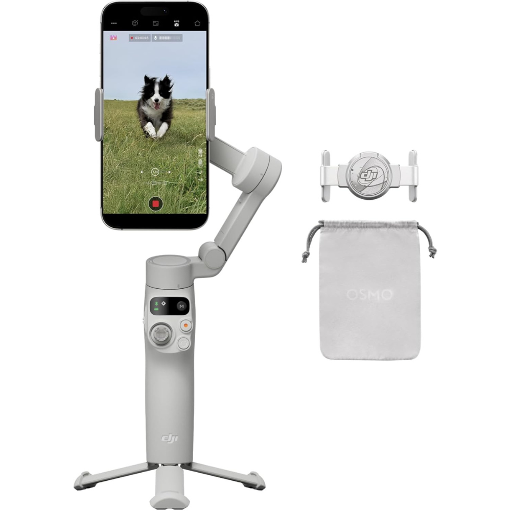 DJI Osmo Mobile 7 Gimbal Stabilizer for iPhone, Android, Built-in Tripod, Ultra-Light, Comfortable Grip