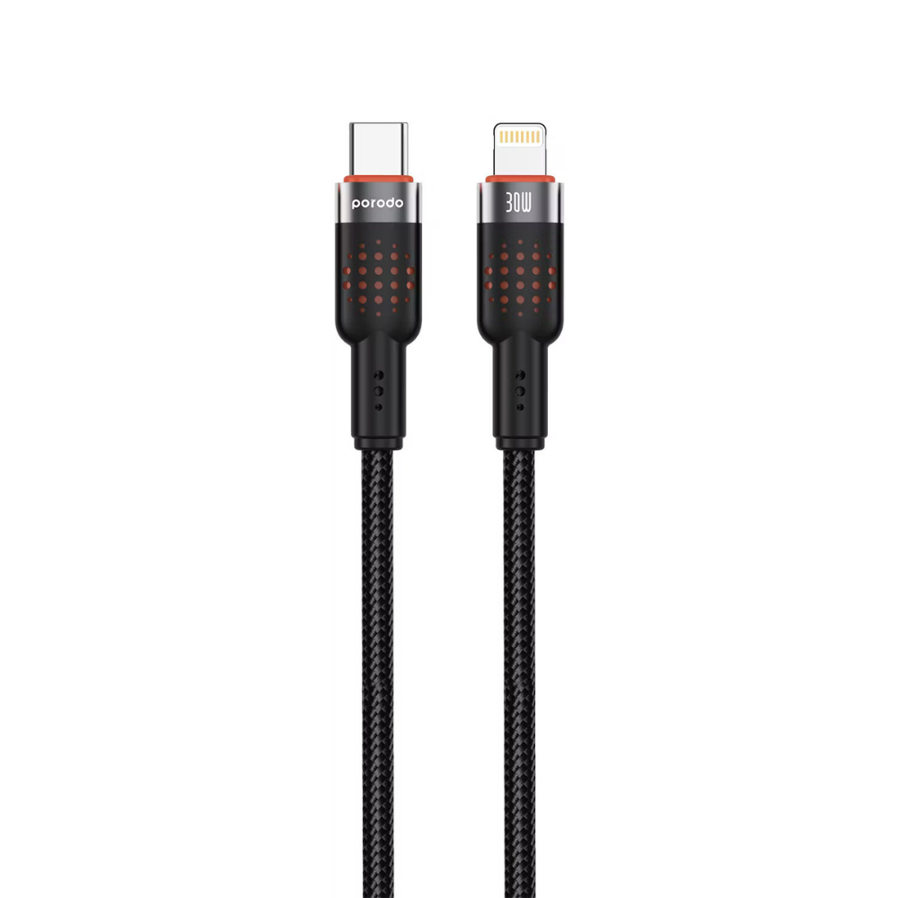 PORODO USB C TO LIGHTING BRAIDED CABLE 1.2M 30W