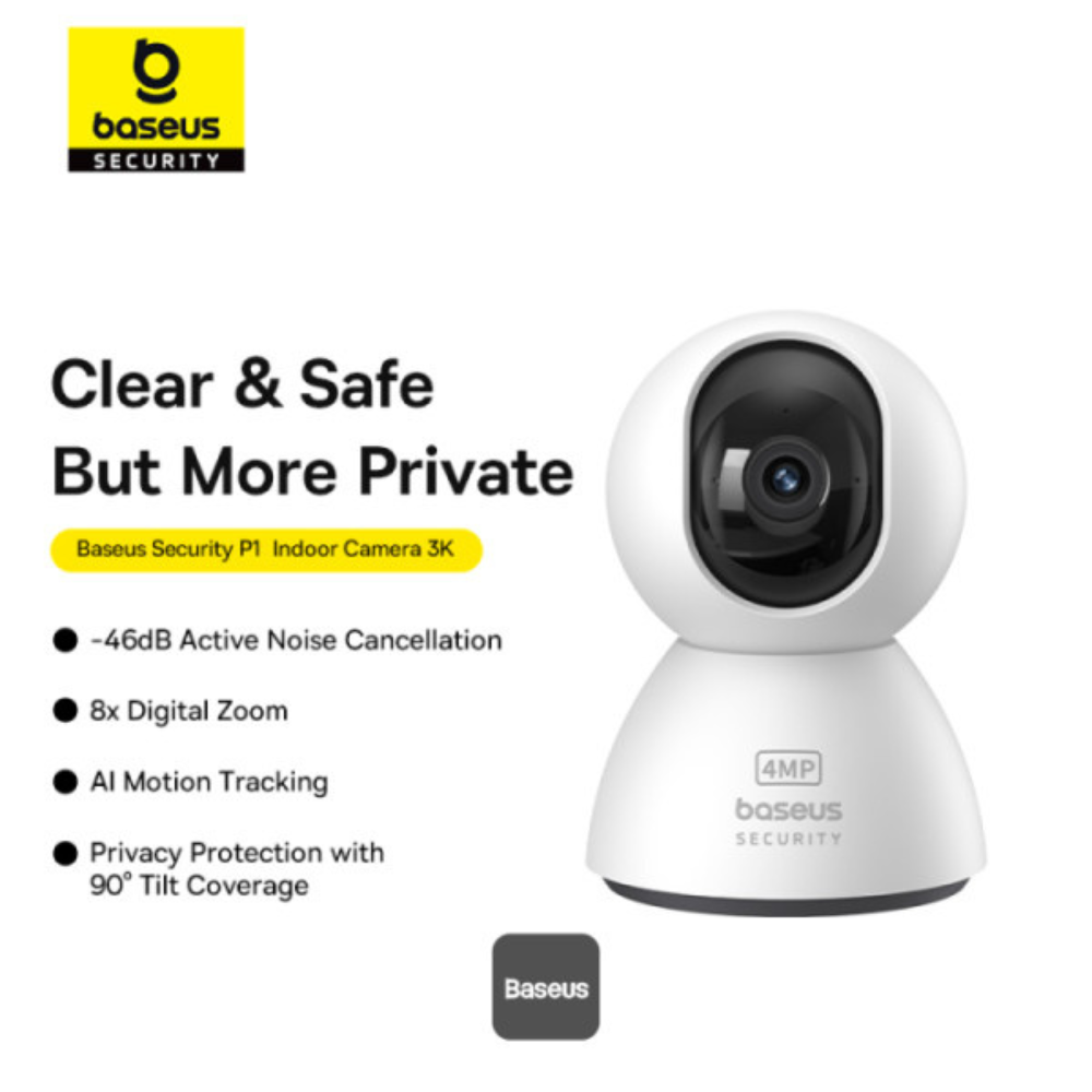 Baseus Security P1 Indoor 3K Wi-Fi Camera AI Detection 360° Pan Night Vision - Image 3