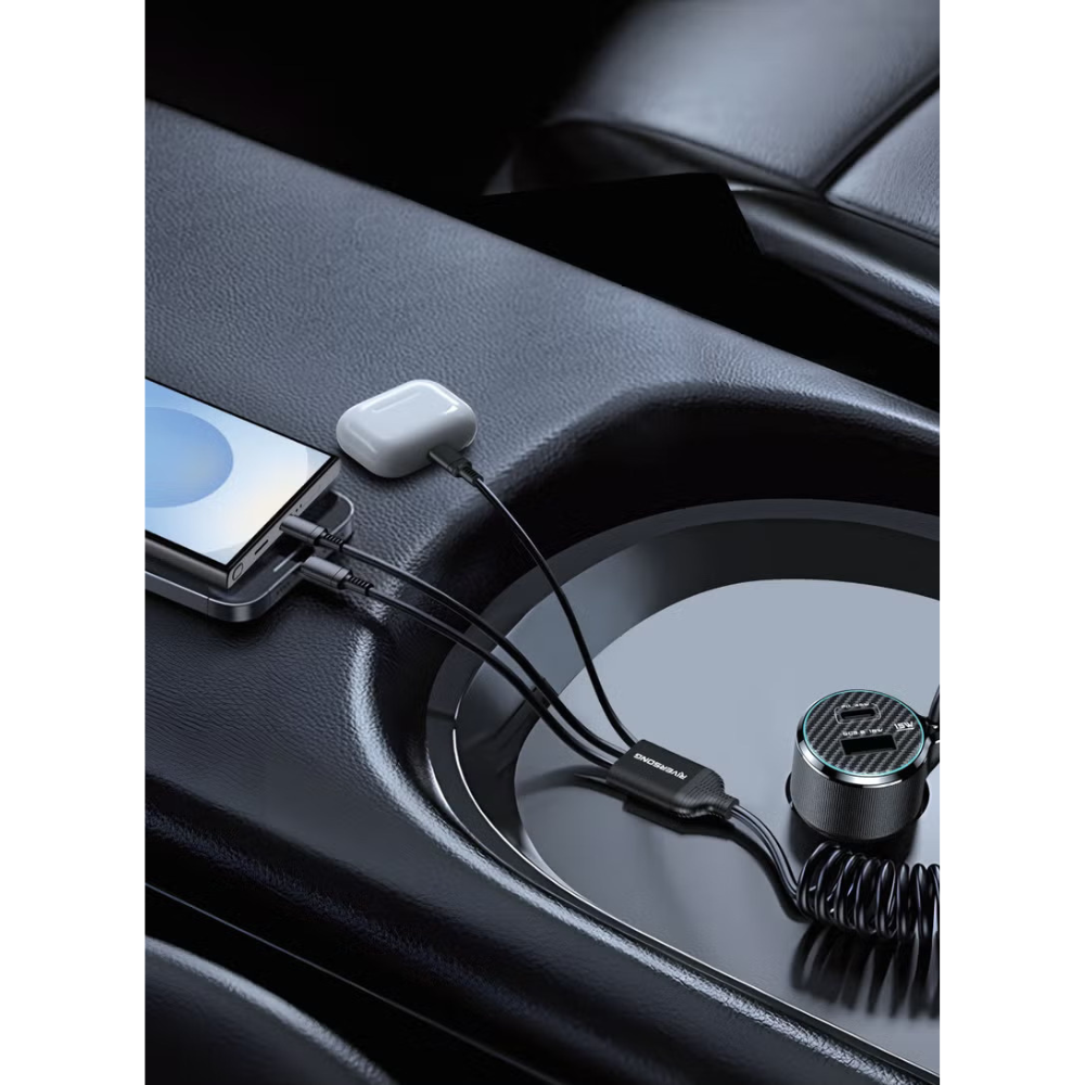 RIVERSONG SAFARI C8 4 IN 1 60W FAST CAR CHARGER WITH CABLES - Image 2