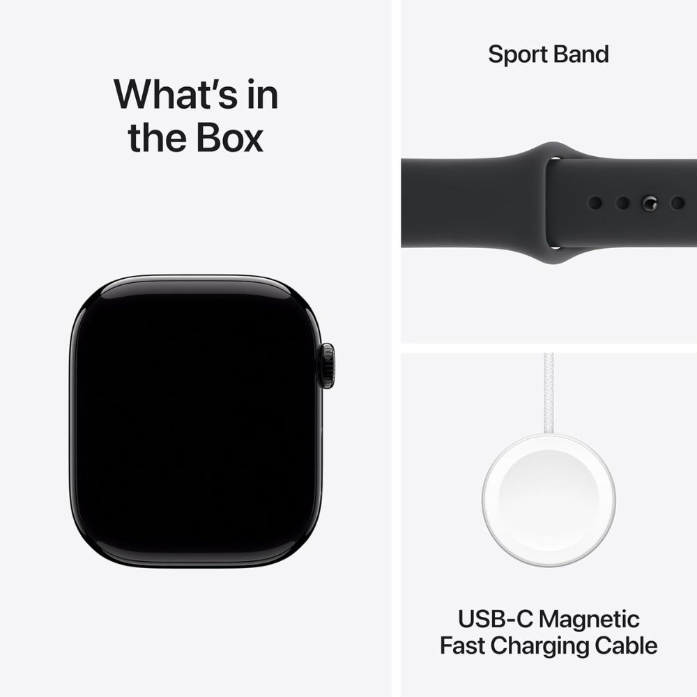 Apple Watch Series 11 GPS + Cellular 46mm Slate Titanium Case with Black Sport Band – S/M & M/L - Image 3