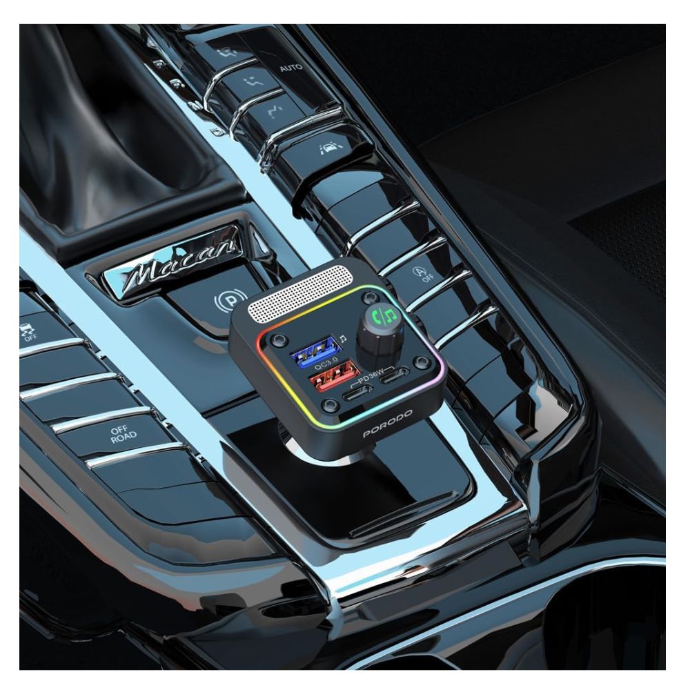 PORODO CAR 36W PD CHARGER AND FM TRANSMITTER - Image 2