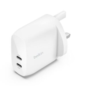 Belkin BoostCharge Dual 30W USB-C PD Wall Charger 60W, WCB010myWH
