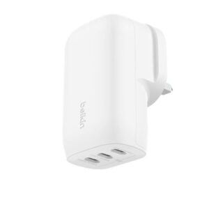 Belkin 67W Triple USB-C Ports PD Wall Charger with PPS (25W+20W+20W), 67W WCC002myWH