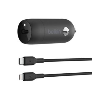 Belkin BoostCharge USB-C PD Car Charger 30W + 1M USB-C to Lightning Cable CCA004bt1MBK-B5