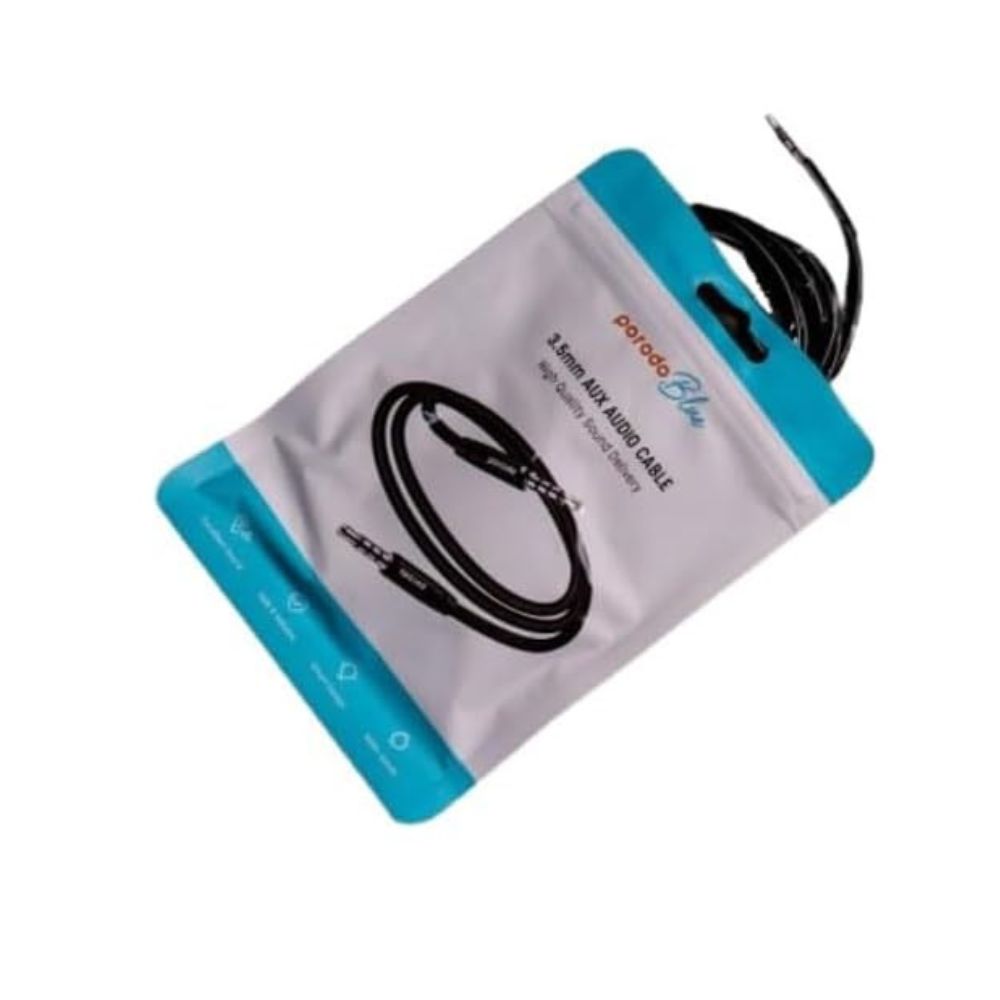 Porodo Blue 3.5MM AUX Audio Cable 1M - Image 4