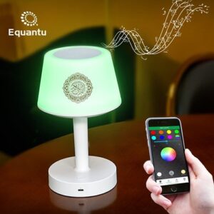 Equantu Desk Lamp Qur'an Speaker Azan Clock Bluetooth 7 Colors LED Touch Tab