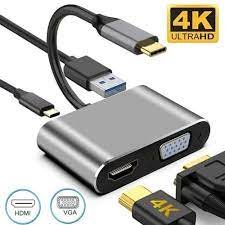 Onten USB C To HDMI VGA USB3.0 Hub Adapter With PD Charger 95112