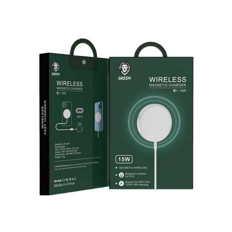 Green Wireless Magnetic Charger 15W for iPhone 12 Series - Image 4