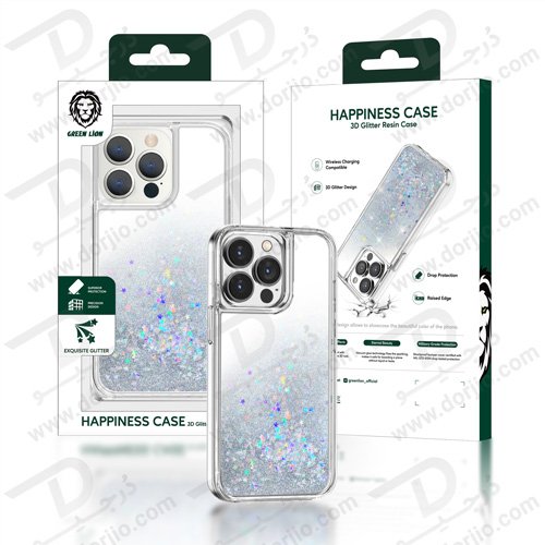Green Happiness 3D Glitter Resin Case iPhone 13 Pro Max 6.7"