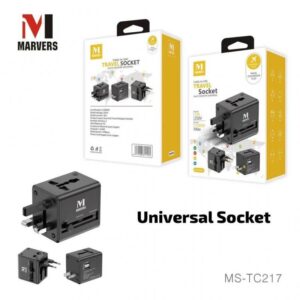 Marvers 3 in 1 Travel Socket 10A 1500W MS-TC217