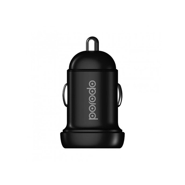 Porodo Dual Port Mini Car Charger 2.4 A - Black - Image 3