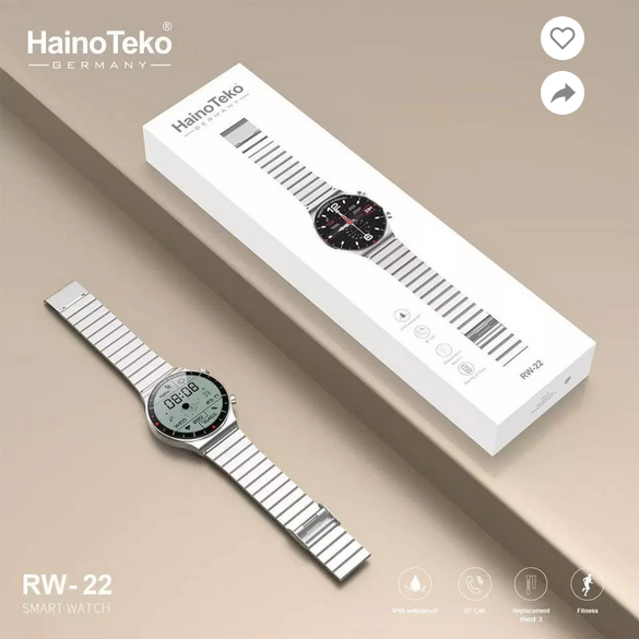 HainoTeko RW22 Smart Watch 2.5 Curve Silver 30 Day Battery Life Free 3 Strap - Image 3