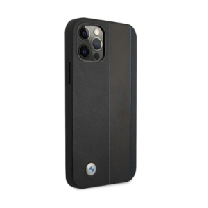 BMW For iPhone 13 Pro Real Leather Hard Case - Black