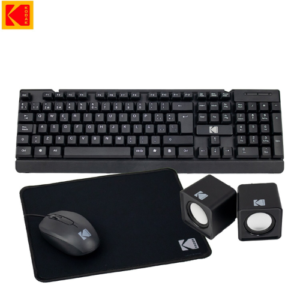 Kodak 4 in 1 Office Set Combo ( Wired Keyboard / Wired Mouse / Mouse Pad / USB 2.0 Speaker ) 4IN1COS-6701
