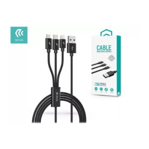 Devia Cable 3in1 USB - Lightning + USB-C + micro USB 1,2 m 3A black 337086