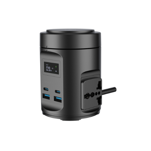 Powerology Magsafe Power Hub PD 65W 2X Universal Sockets 2200W - Black PWCUQC014