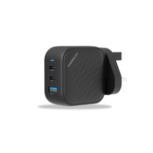Powerology GaN Ultimate Dual PD Charger UK 65W 1QC 36W USB A & 2  USB C Ports PWCUQC018