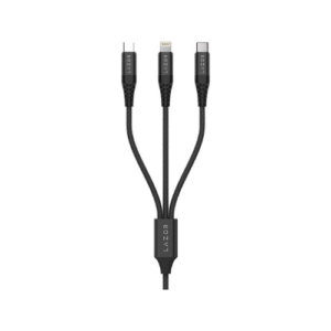 Lazor Titan C58 3-in-1 Fast Charging Cable, USB-A to Micro + Type-C + Lightning, 3A Fast Charging, 1m