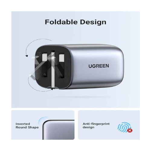 UGREEN Nexode 65W 3 Port PD Gan Fast Charger 2 USB &1 USB A Ports - Image 3